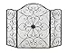 Deco 79 21626 Scrolled Fire Screen, 36" H/50 W, Polished Black Finish