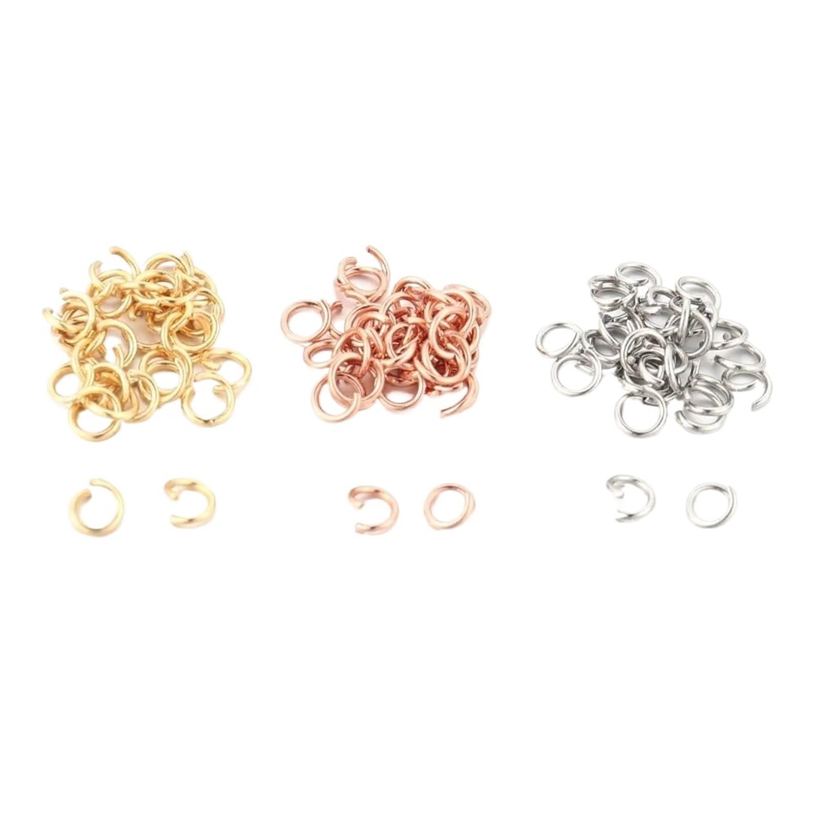 Pierścienie skokowe ze stali nierdzewnej, dzielone, do samodzielnego wykonania naszyjnika, akcesoria rzemieślnicze, srebrne, 0,6 x 3 mm, 100 szt