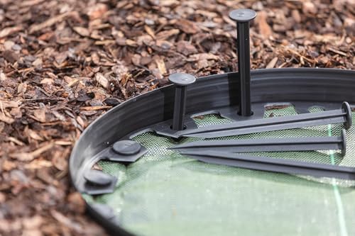 Lawn Garden Edging Border 32ft | 10m with Heavy-Duty Ground Stakes 10CM High Flexible Flower Bed Edge and Reinforced Plastic Pegs, Professional Landscape Dividers, Weather Resistant (Black) - 7