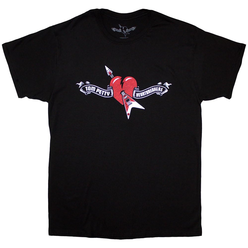 Rock Off Officially Licensed Products Men's Black Tom Petty And The Heartbreakers Heart Logo T Shirt S