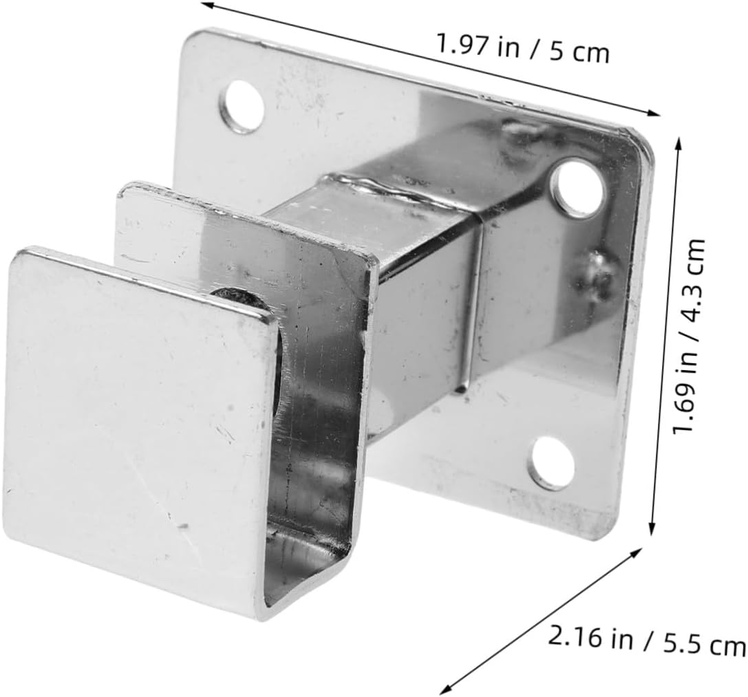 PRETYZOOM 10pcs Heavy Duty Carbon Steel Wall Mounted Closet Rod Brackets 5cm Thick Square Tube Support for Clothing Racks and Wardrobe Shelves
