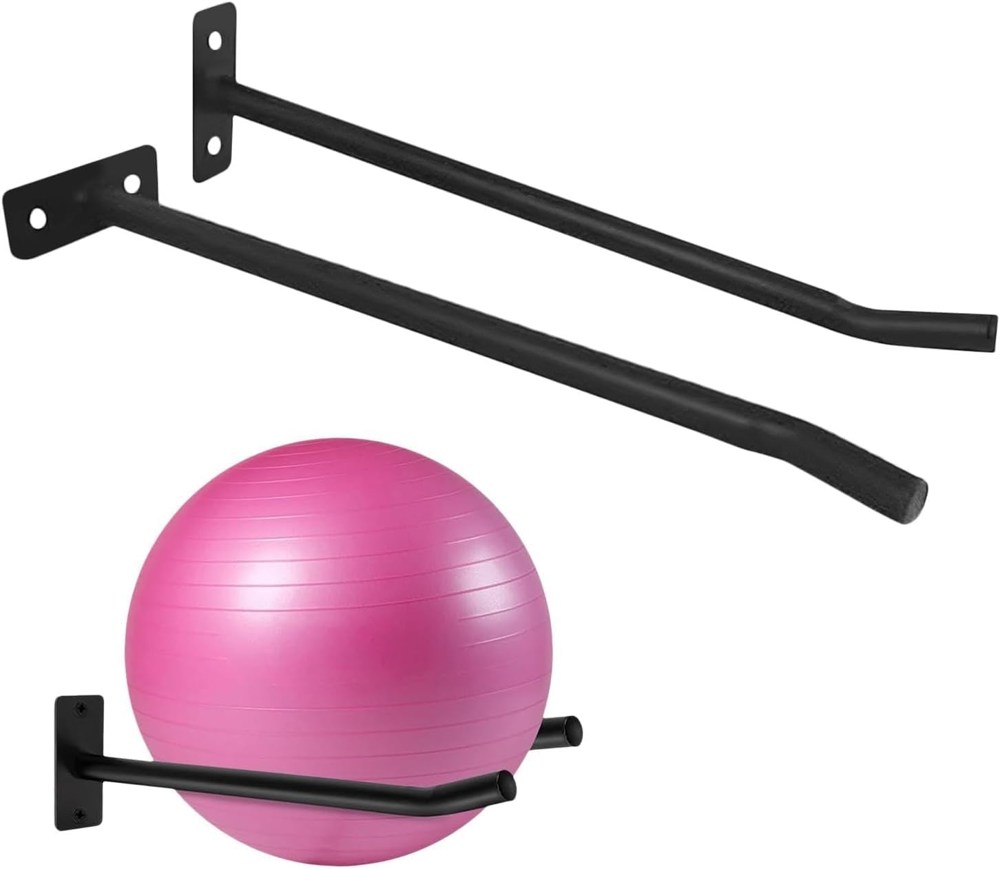 Set of 2 wall mounts for stability balls – Home gym accessories, wall storage organizer for fitness equipment suitable for gyms, studios and home workouts image 2