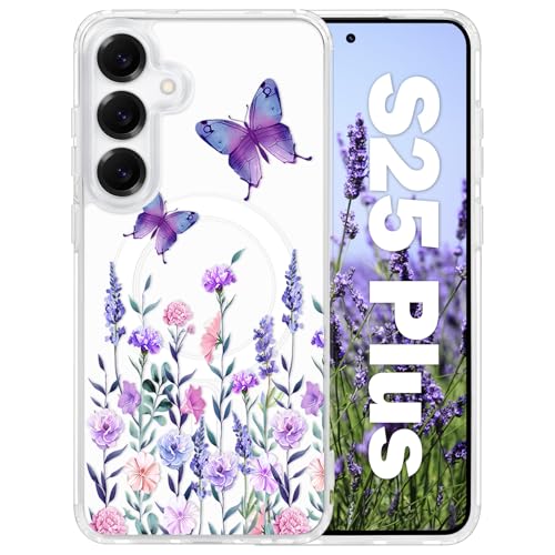 Coque fleurie pour Samsung S24+ idéale au quotidien avec fixation magnétique MagSafe