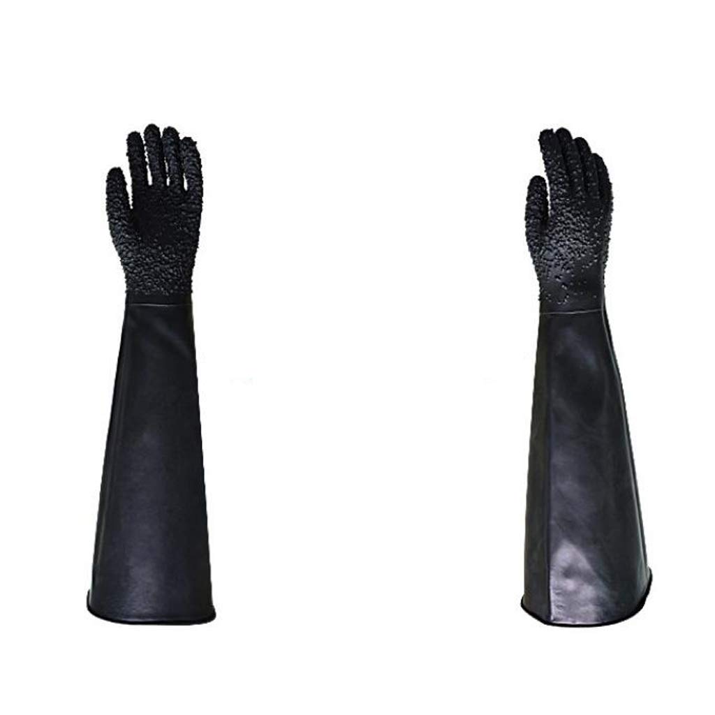 Guantes protectores, guantes de jardinería, guantes de chorro de arena de 27 pulgadas, guantes de chorro de arena, guantes de trabajo resistente, guantes de gabinete, superficie de partículas, guantes
