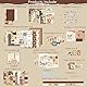 TIE-DailyNec 348 Stück Scrapbook Zubehör Set, Vintage Scrapbooking Papier Ästhetisches, Retro Aufkleber Papier, Journaling Zubehör mit A6 Notizbuch und DIY-Werkzeugen für Fotoalben (Braun)