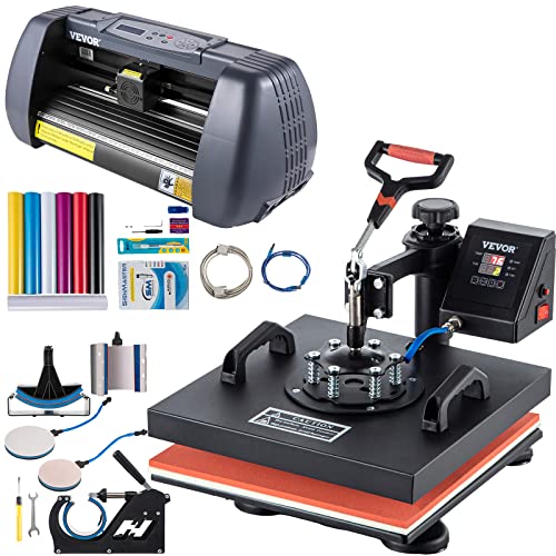 VEVOR Heat Press Machine, 15 x 15 Inch, 6 in 1 Combo Swing Away TShirt