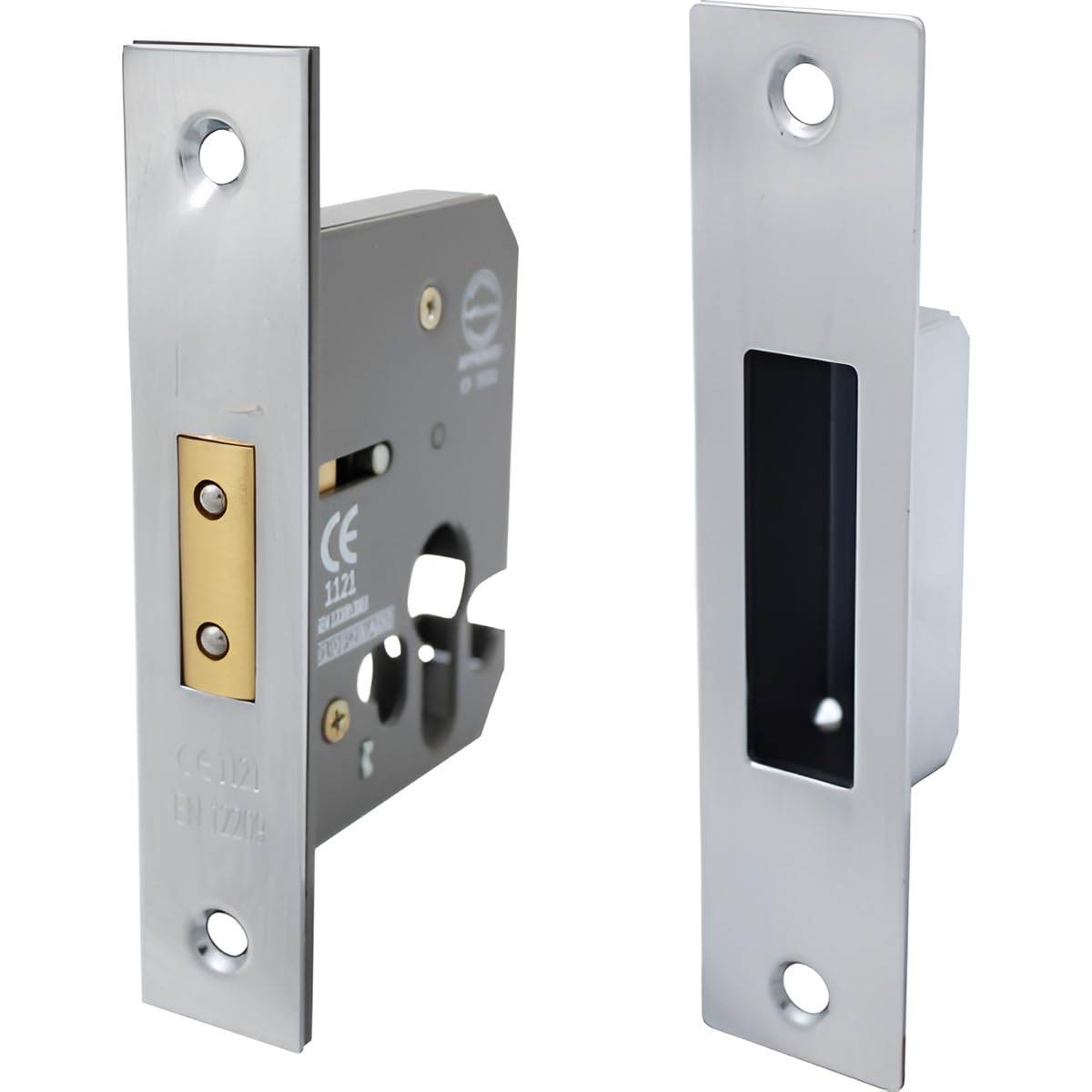 Shirenock Check In Detail Euro Profile Mortice Deadlock 63Mm Nickel Plate, 1 In Pack