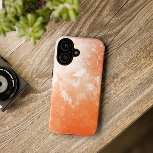 Coque iPhone 16 rigide Orange Painterly Texture Overlay brillante antichoc - 4