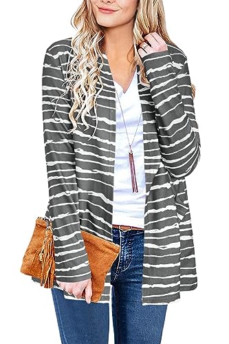 Image of ULTRANICE Cardigan Sweaters Womens Fashion 2025 Spring Lightweight Long Sleeve Casual Tops Clothes Outfits with Pockets