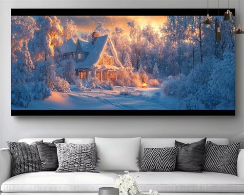 Broderie diamant kit complet hiver grand format pour décoration murale