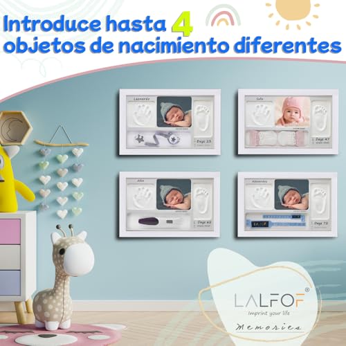 Variante de Lalfof regalo recien nacido Marco huellas con portaobjetos