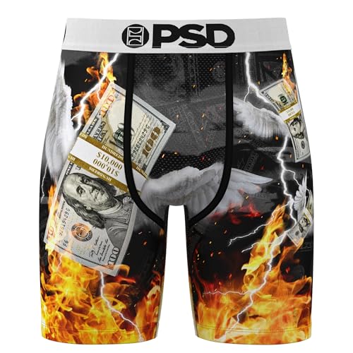 PSD Mens Boxer Briefs - Fly Money, 7 Inch Inseam, Moisture-Wicking, 4-Way Stretch, Boxer Briefs for Men Pack3