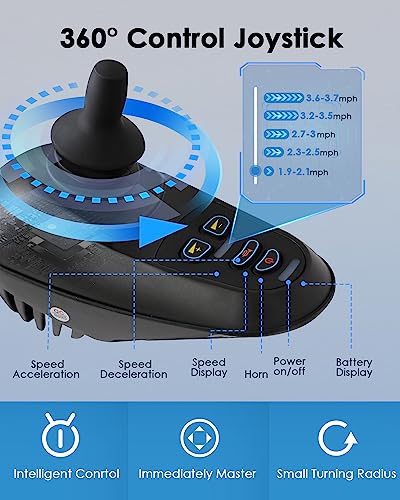 25 Miles Long Range, Aotedor Electric Wheelchairs for Adults Lightweight Foldable All Terrain Motorized Wheelchair for Seniors Intelligent Power Wheelchair Compact Portable Airline Approved - Thumbnail 4