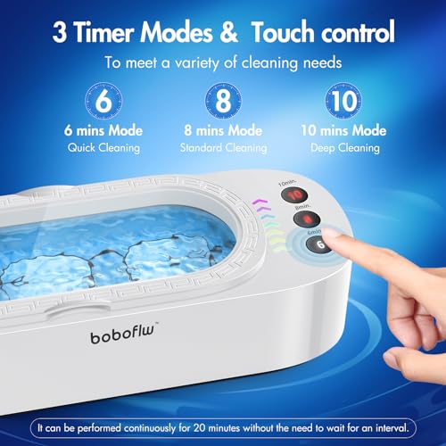boboflw máquina ultrassônica para limpador de joias, limpador ultrassônico profissional de joias com