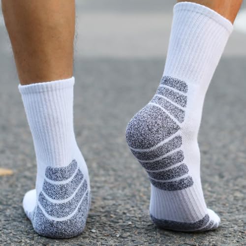 Men's Athletic Ankle Socks Thick Cushion Cotton Running Socks for Men&Women 3 Pairs3