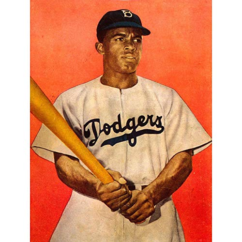 Wee Blue Coo Vintage Portrait Jackie Robinson Baseball Brooklyn Dodgers Unframed Wall Art Print Poster Home Decor Premium