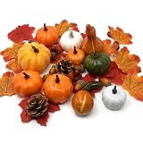 EVBOTGEE Herbstdeko Kürbis Set Herbst Tischdeko für Halloween Erntedank