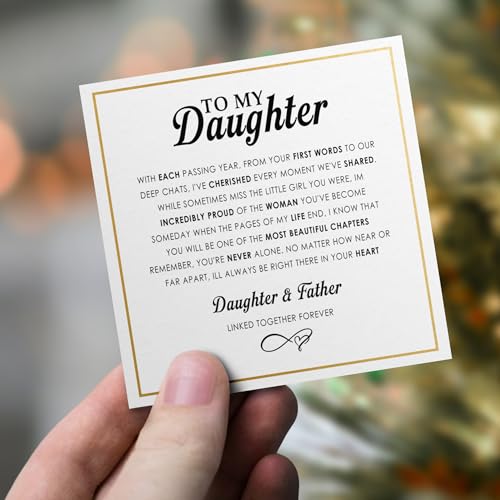 Image of To My Daughter Bracelet From Mom And Dad With Heartfelt Message & Elegant Box, Valentines Gifts For Daughter, Jewelry Gift For Daughter From Mother and Father On Birthday, Graduation