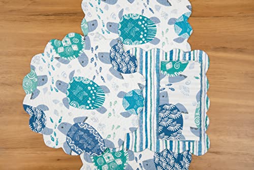 Set de 6 servilletas reversibles cuadradas 20 pulg azul miniatura 5