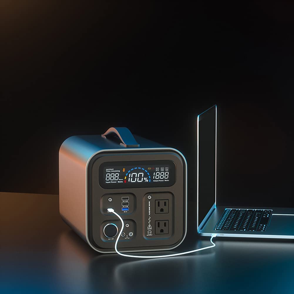 Generatore Esterno Portatile Stazione di Alimentazione 1100Wh Generatore Solare Onda sinusoidale Pura Alimentazione di Emergenza con AC DC USB e PD per Campeggio all'aperto Casa Viaggio