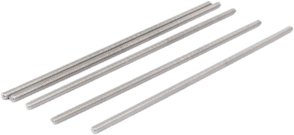 X-DREE M5 x 180mm 304 Stainless Steel Fully Threaded Rod Bar Studs Silver Tone 5 Pcs(M5 x 180 mm 304 Acero inoxidable Barra de varilla totalmente roscada Tachuelas plateadas 5 pzas