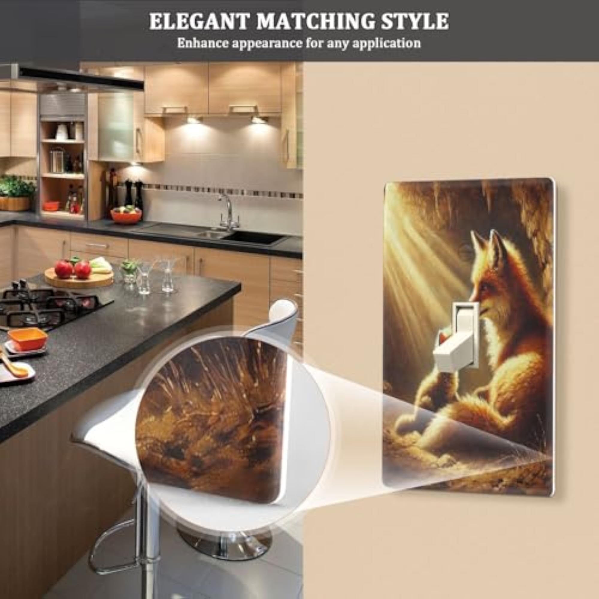Fox Sun Cave Outlet Cover, Decorative Wall Plate