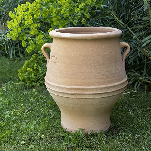 Palatina Werkstatt Áfora de terracota, 40 cm, 100% hecha a mano, única, exclusiva ánfora resistente al invierno para el jardín y el interior