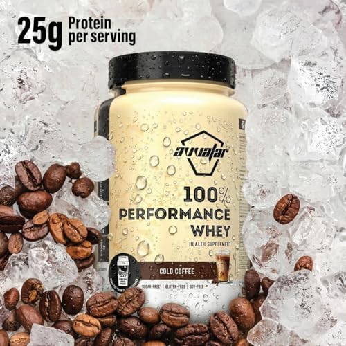 Image of avvatar PERFORMANCE WHEY PROTEIN | 1Kg | Cold Coffee Flavour | 25g Protein | 29 Servings