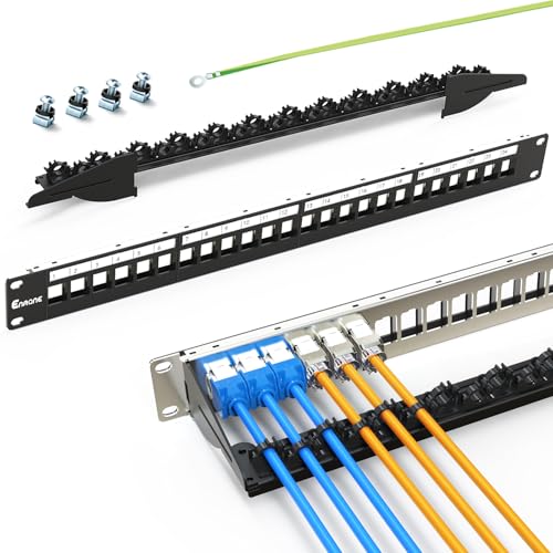 Enmane 24Port Blank Keystone Patch Panel 1U 19