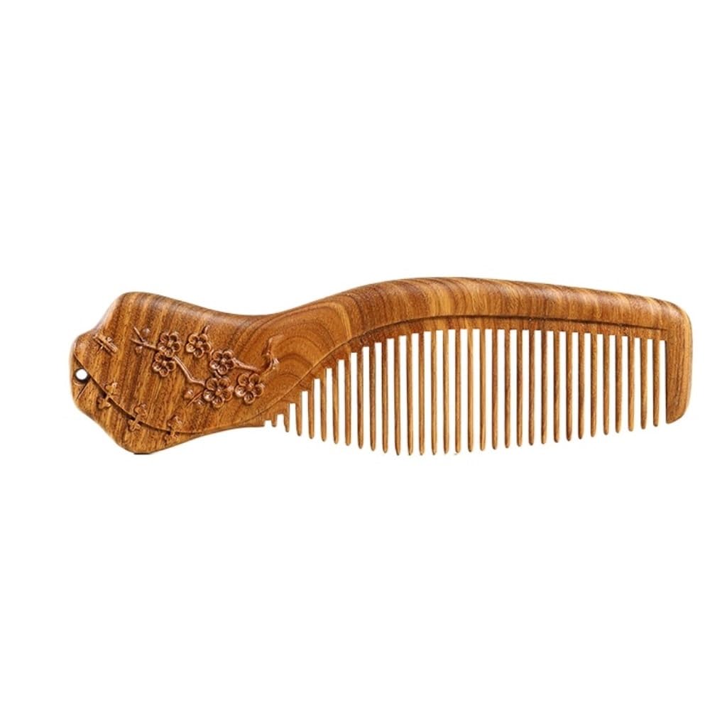 Peruka Grzebień Wooden Carved Comb Vintage Curling Comb Women's Long Hair Comb for Hair, Beard or Mustache Duże grzebienie do włosów