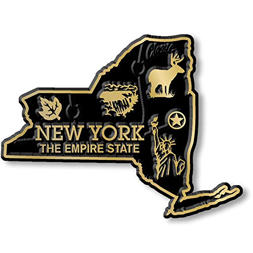 Imán pequeño de estado New York estilo vintage
