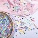 1000PCS Birthday Confetti, Iridescent Happy Birthday Confetti for Table Circle Star Letters Shape Table Scatter for DIY Arts Crafting Disco Themed Party Baby Shower Decorations