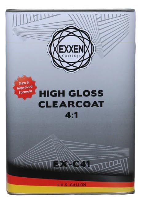 Generic EXXEN COATINGS HIGH GLOSS EX-C41 AUTOMOTIVE CLEAR COAT GALLON CLEAR COAT W/QT MEDIUM HARDENER