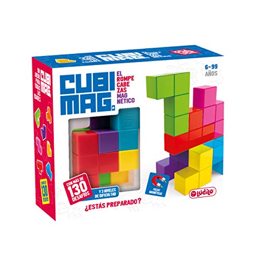 Ludilo-8436536808216 Cubimag (Ludilo) logique, Enfants, Puzzle 3D, Jeux magnétiques de Voyage, Jouets éducatifs, 8436536808216, Assorti