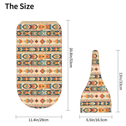 Image of Vintage Aztec Style Pattern Newborn Swaddle Blankets Hat Sets Soft Baby Receiving Blanket Swaddle Sack for Baby Shower Infant Boy Girl Gift