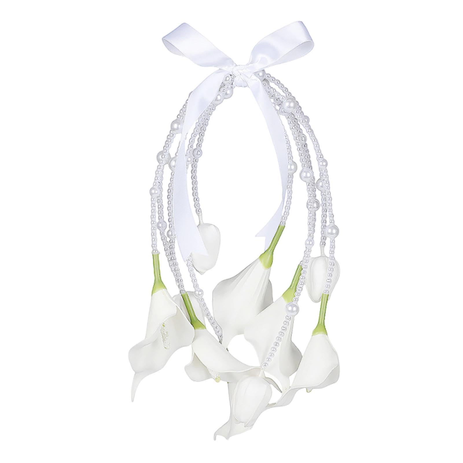 Fleurs artificielles de style C et bouquet d'arums anti-flétrissement pour mariage