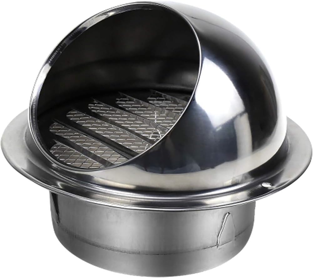 304 Stainless Steel Chimney Cap,Chimney Cowl Ventilation Drain Cap Roof Vent Cap Rain Louver Cap Windproof Cap(120mm/4.7Inch)