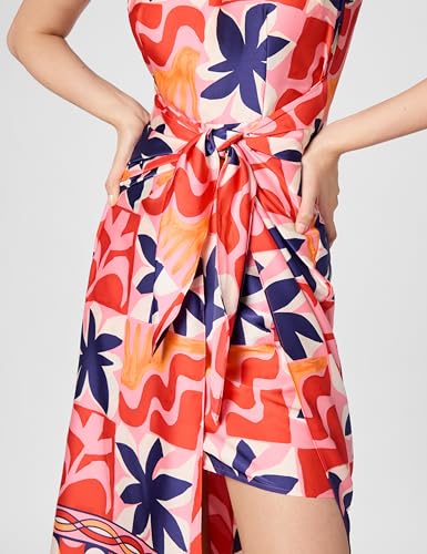 Image of Donna Morgan Women's Floral Midi Wrap Dress for Women - Versatile Summer, Beach, and Vacation Dress
