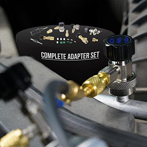 Lichamp Hvac R410A Manifold Gauge Set Ac R134A, Freon R22 R32 410A 134A Diagnostic Manifold Gauge With Hose Kit Air Conditioner Refrigerant Recharge Kit #TOP5