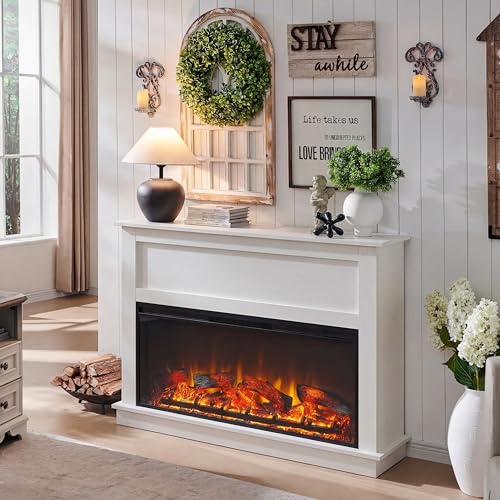 51 Farmhouse Electric Fireplace TV Stand