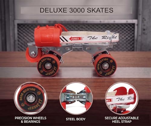 Image of JONEX Roller Skates, Roller Skates for Adults, Skates for Adults, Faster Adjustable Roller Skates, Outdoor & Indoor Illuminating Roller Skates (Deluxe)