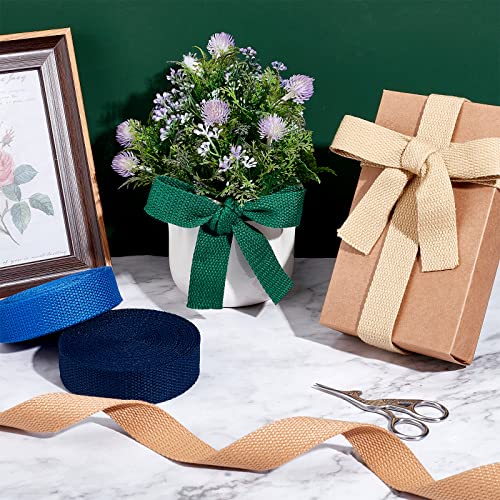 PH PandaHall 25 Yards Heavy Cotton Webbing 1" Herringbone Webbing Tape Roll 5 Colors Natural Cotton Twill Tape Sewing Twill Ribbon for Apron DIY Crafts Sewing Dressmaking Bags Making - Image 2