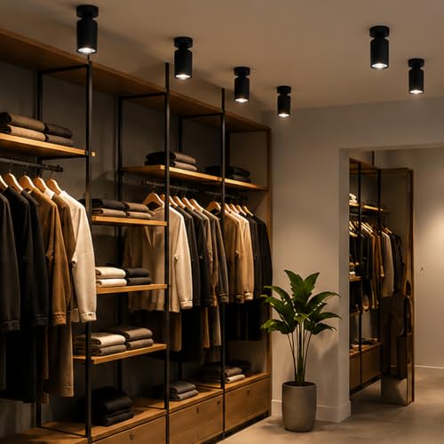 Image of Goldmedal Bibo 7W LED Surface Spotlight | Focus Light |Neutral White (4000K)| Adjustable Base | with 36Beam Angle | for Kitchen,Living Room & Malls | Up to 70 Lumens Per Watt | Body Colour:Black
