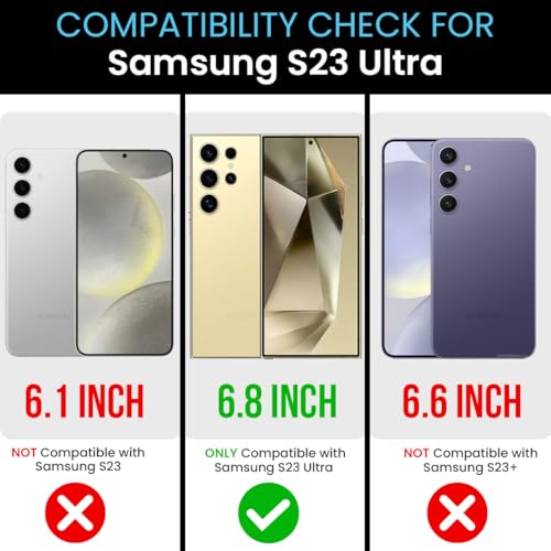 Image of MILLION CASES Back Cover Case for Samsung Galaxy S23 Ultra Shockproof Protective Timeless Genuine Leather Slim Case for Men & Boys(Black)