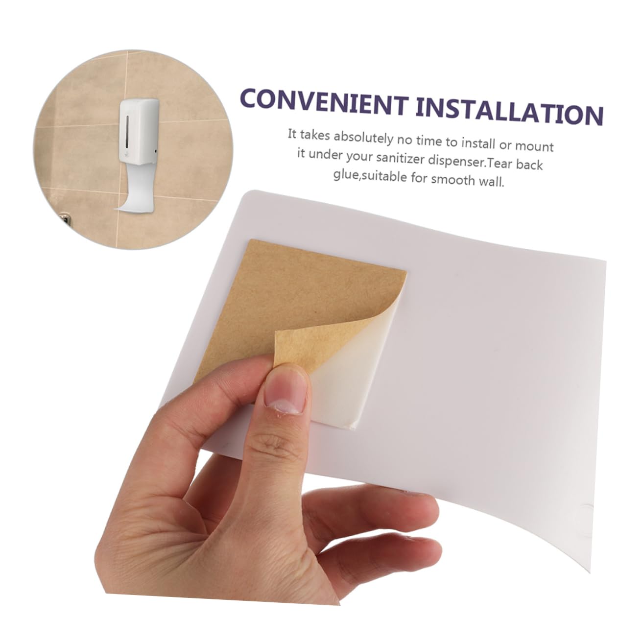 Cabilock 2Pcs Soap Dispenser Drip Catcher Tray Easy to Install Safe Edges for Homes Offices Schools Hotels Compatible with Automatic Soap Dispensers