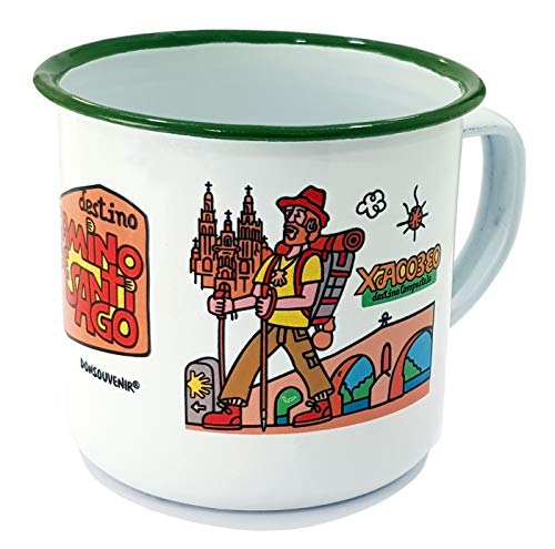 DONSOUVENIR Tazza DESTINAZIONE COMPOSTELA Stile retrò. Mug Ceramica Camino DE Santiago (Strada di Santiago)