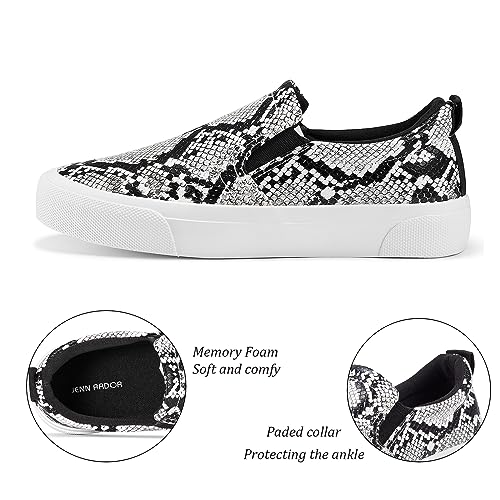 Image of JENN ARDOR Womens Slip On Sneakers Perforated /Quilted Casual Shoes Fashion Walking Flats