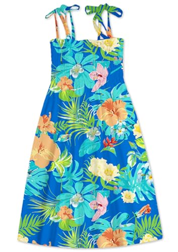 Image of SANGTREE Girls' Women's Summer Sundress Casual Smocked Floral Beach Holiday Dress, 18 Month - XL