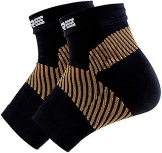 Pure Athlete Copper Plantar Fasciitis Compression Sleeves (Pair) - Relieve Plantar Fasciitis Pain, Arch Support - Lightweight Brace, Foot Sleeve with Special Copper Yarn (Black, S/M)
