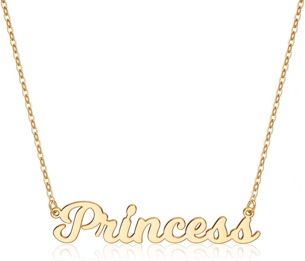 Ursteel Custom Name Necklace Personalized, 14K Gold Plated Personalized Name Necklace Dainty Name Plate Necklace Jewelry Personalized Gifts for Women